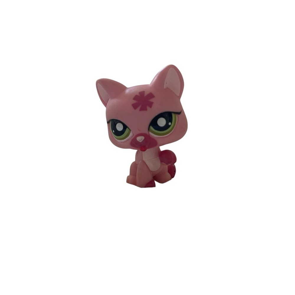 Littlest Pet Shop LPS #1846 KITTY CAT
Licking Paw Hasbro Olive Green Eyes
Flower